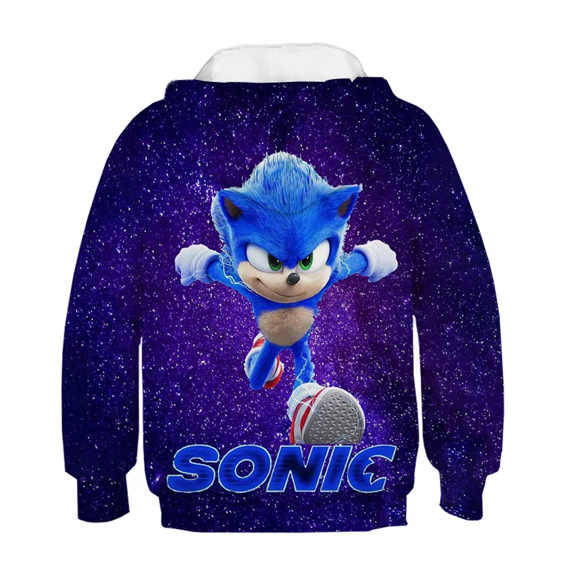 

2021 New Spring Sonic Fashion Sweatshirt Boys And Girls 3D Printed Sweater Children's Animation Personalized Hoodie Clothing