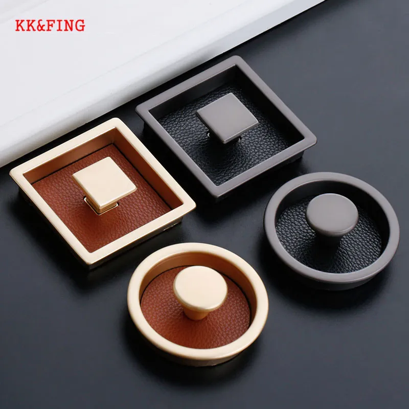 KK и FING Кухня шкаф дверные ручки Встроенный кожи шкафа для выдвижных ящиков