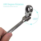 Гибкий гаечный ключ с храповым механизмом, гаечный ключ с трещоткой, метрический гаечный ключ, гаечный ключ с открытым концом и кольцом, размер инструмента 8-13 мм, ремонт