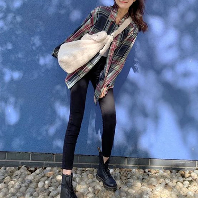 

Shoulder Bags Lamb Pattern Hand High Capacity Casual Lady Totes Luxury Handbag Crossbody Bags For Women