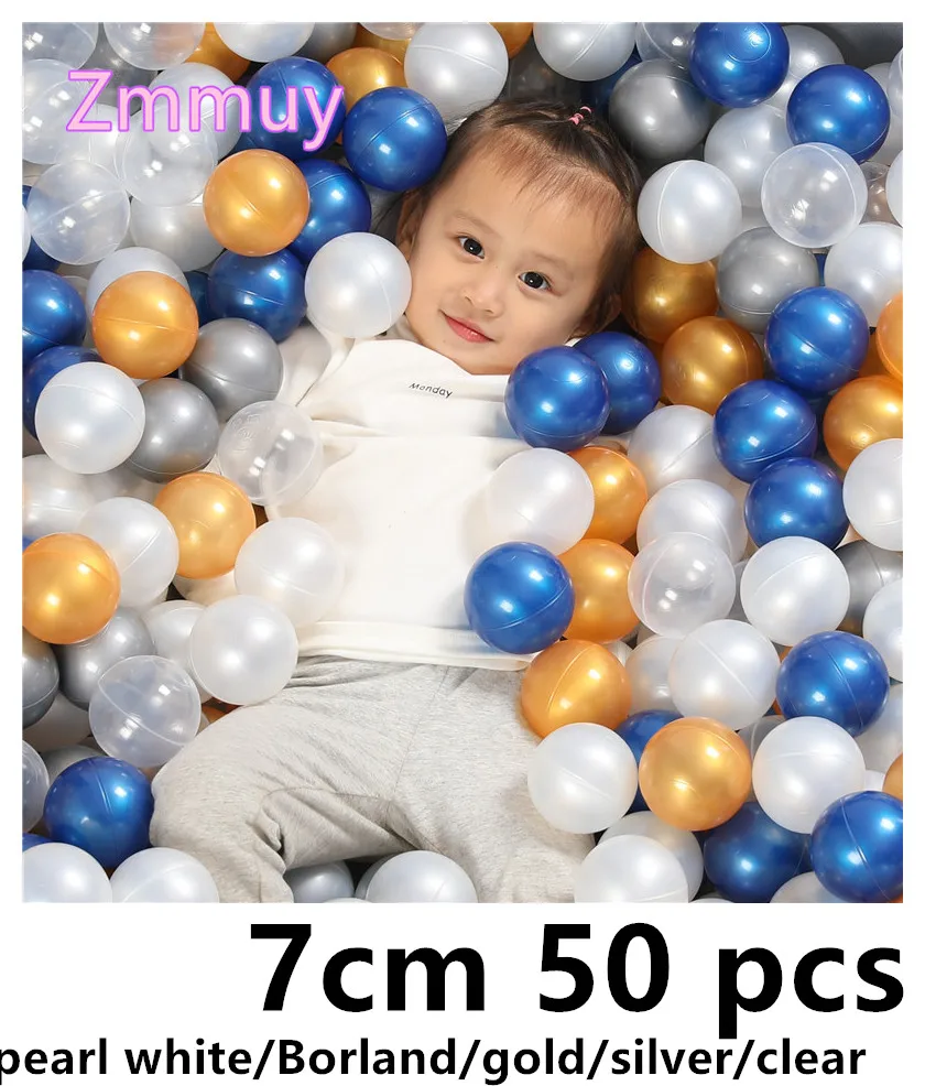 7cm pearl color 50 шт., 7 см, рождественский подарок, красочный шар, мягкий пластик, Океанский шар, забавный, для маленьких детей, для девочек и мальчиков, плавающая игрушка, бассейн, океан, волнистый шар - Цвет: 7cm pearl color
