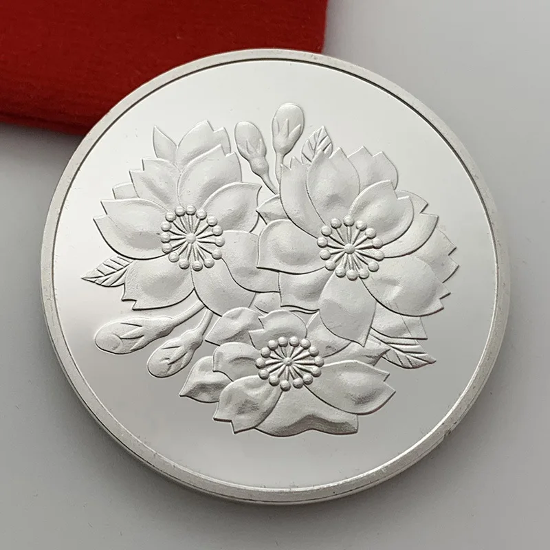 Japanese Flower Sakura Goddess Gold Plated Medal Collectible Coin Badge Gift | Non-currency Coins