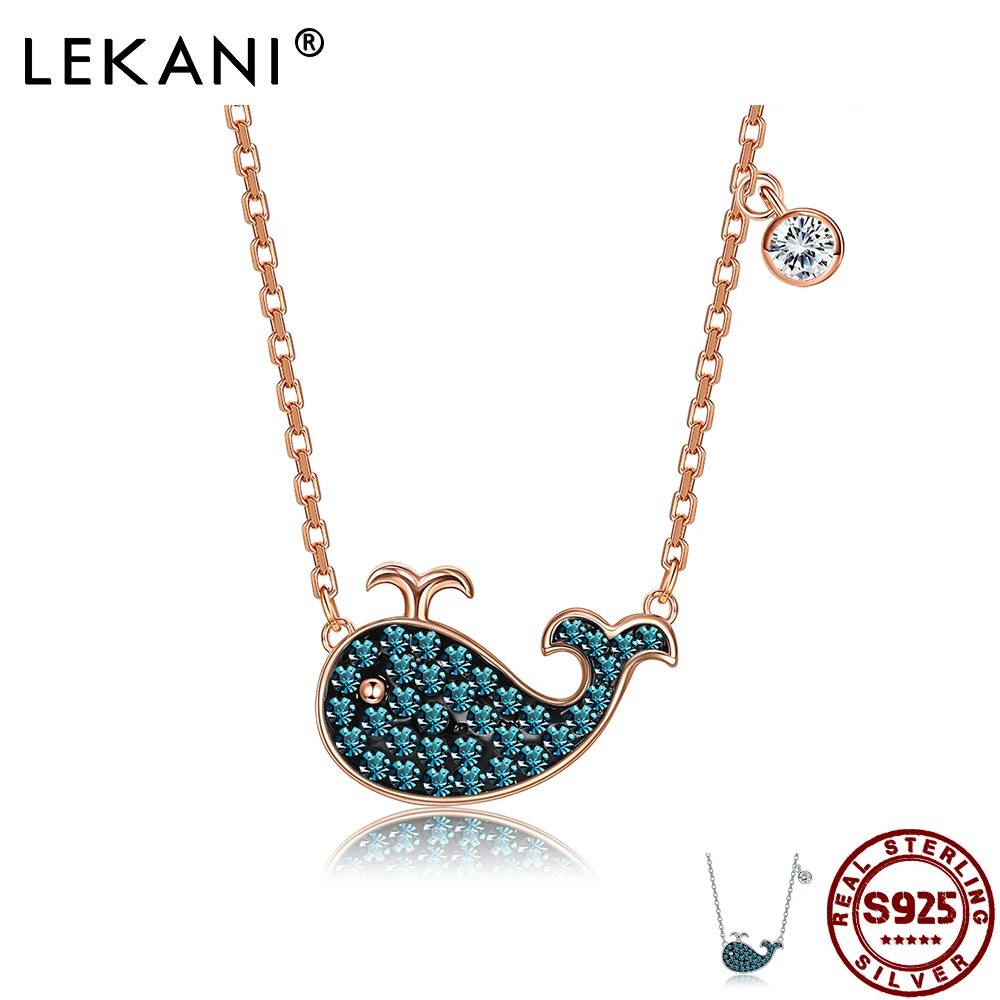 

LEKANI Dolphin Cubic Zirconia Necklace S925 Sterling Silver Exquisite Fashion Woman Necklace for Girlfriend Anniversary Gift