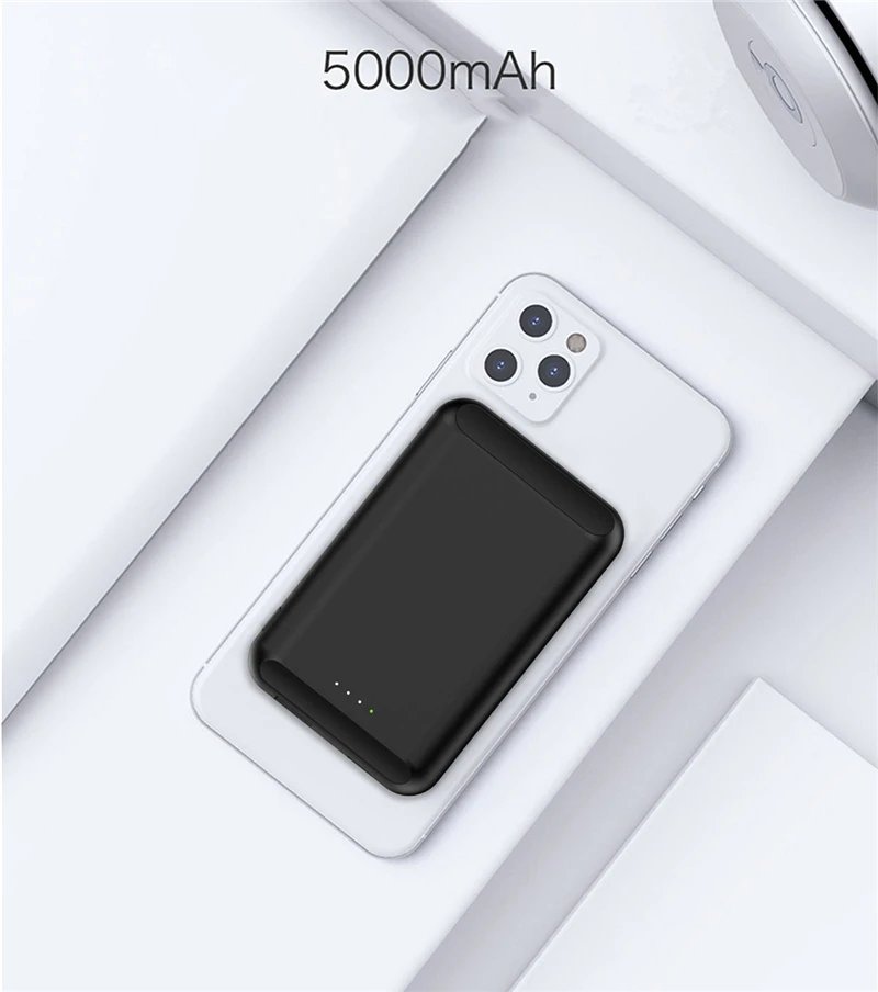 portable battery charger Magnetic Qi Wireless Charger Power Bank 5000mAh Portable Charger Poverbank External Battery Powerbank for iPhone 12 Samsung S20 pocket power bank