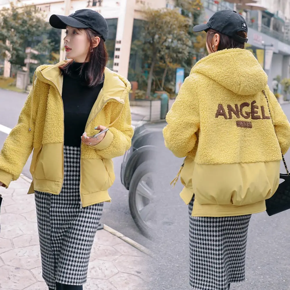 Женская куртка с капюшоном Vielleicht короткая теплая мехом зимнее пальто парка