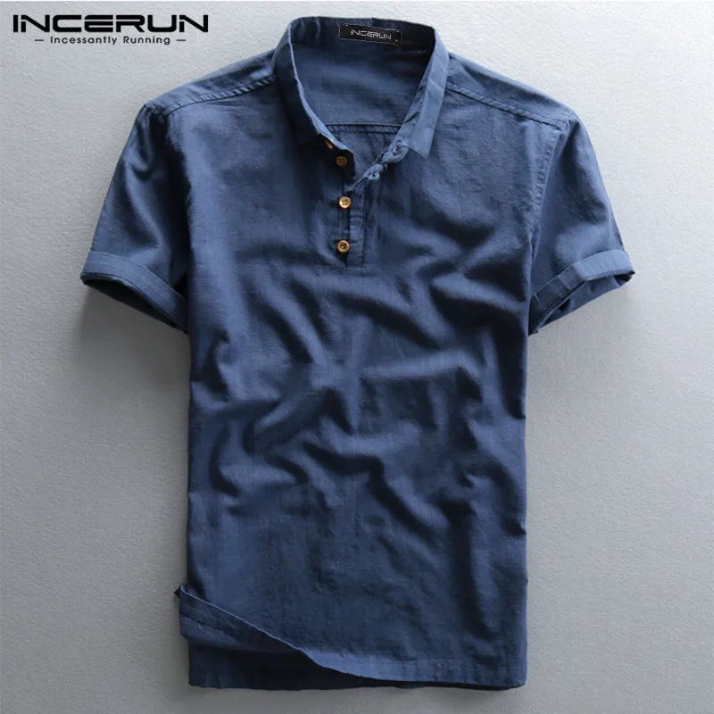 

2021 Summer Men Casual Solid Color Shirt Short Sleeve Cotton High Quality Turn-down Collar Shirts Brand Harajuku Camisa S-3XL