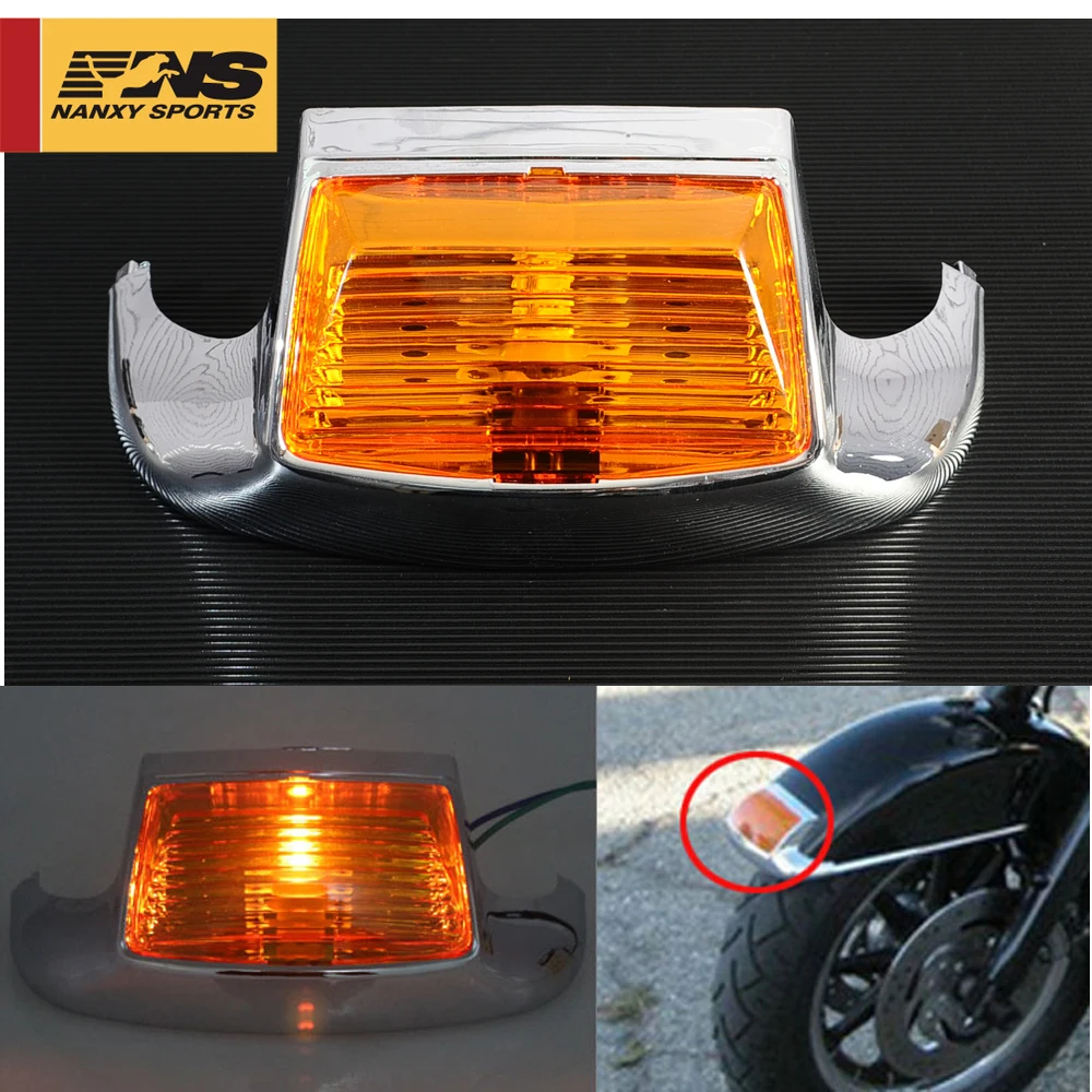 

Orange Front Mud Guard Fender Tip Light Lens Cover For Harley FLHTCU Ultra Classic Electra Glide FLSTC Heritage Softail Classic