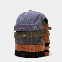 new corduroy landlord hat mens and womens street trend hip hop melon skin hat literature and art retro small fish hat trend