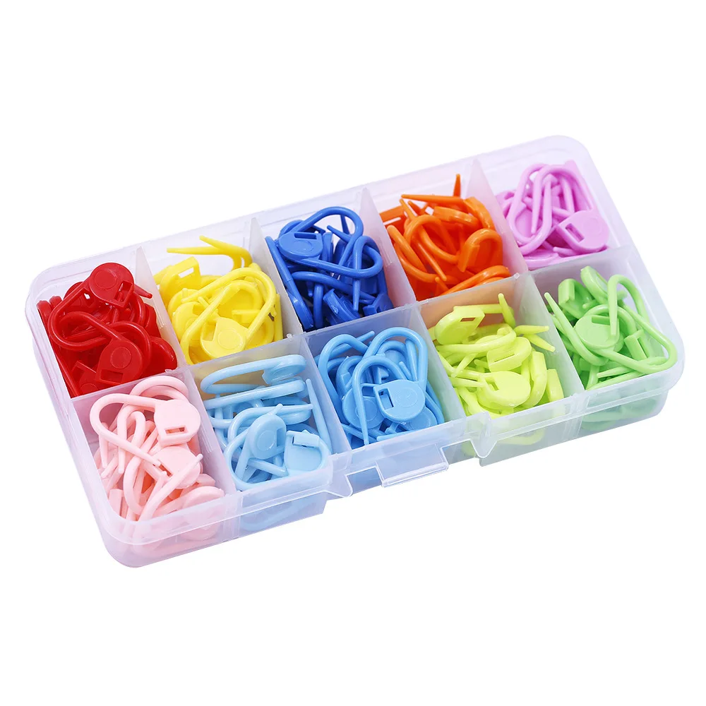120PCS Safety Pins Locking Stitch Markers Colorful Plastic Knitting Crochet Needle Clip Hook Tool | Дом и сад