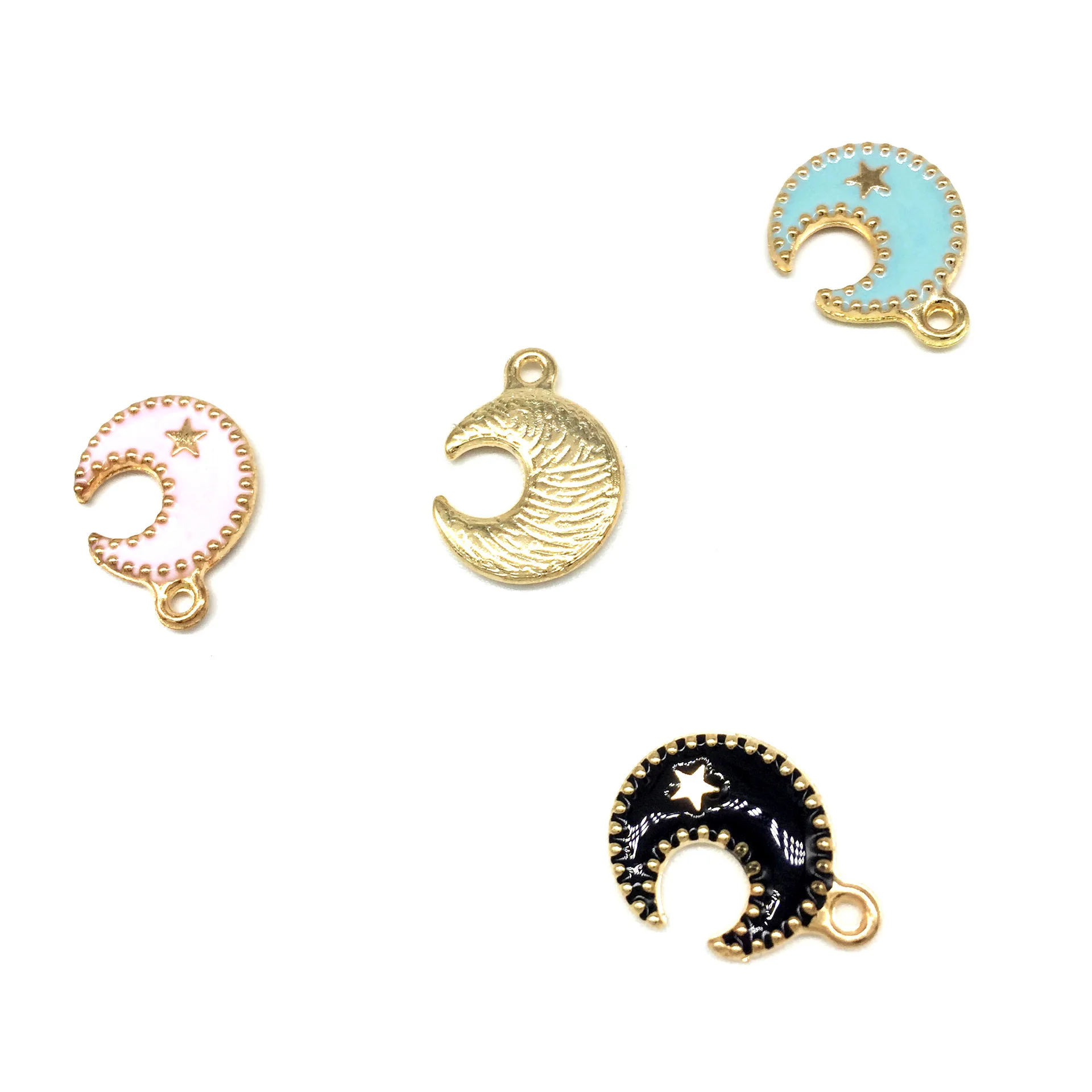 

High Quality 10Pcs 12*16mm Tiny Moon Enamel Charms For DIY Jewelry Making Pretty Earrings Pendant Alloy Accessories Wholesale