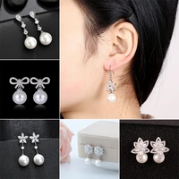 creative snow set 3a zircon copper alloy earrings for women 2021 trends cool stuff s925 silver needle geometric eardrop jewelry