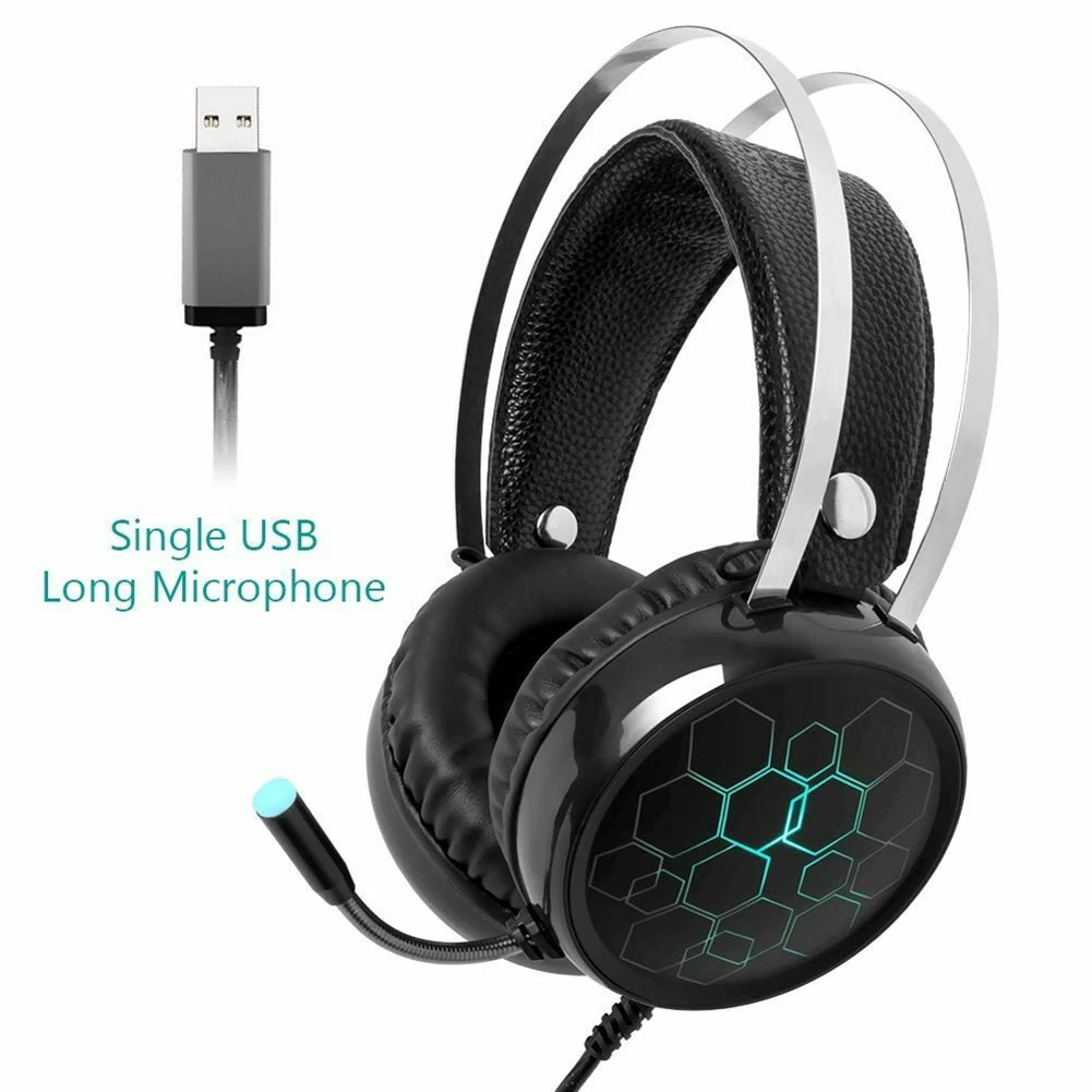 Игровой гарнитуры геймера 7 1 Surround Sound USB 3 5 мм Проводная RGB светильник Игровые
