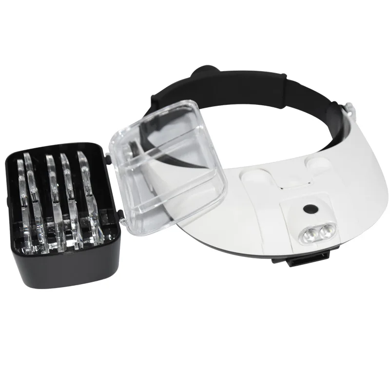 

Headband Magnifying Glass With Led Lamp Magnifier For Beekeeping Equipment 1.0-6.0X Multiple Magnification Mirror With 5 Lens