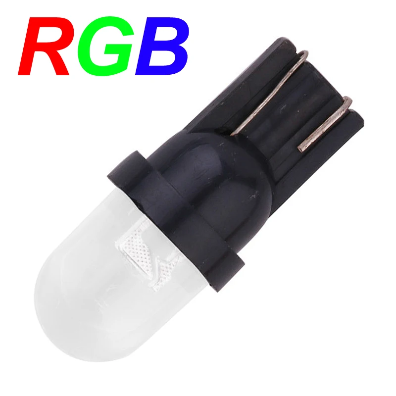 10x T10 Car LED W5W Wedge Side Light External Clearance Lights Dashboard Bulbs 194 168 501 and RGB 12V | Автомобили и мотоциклы
