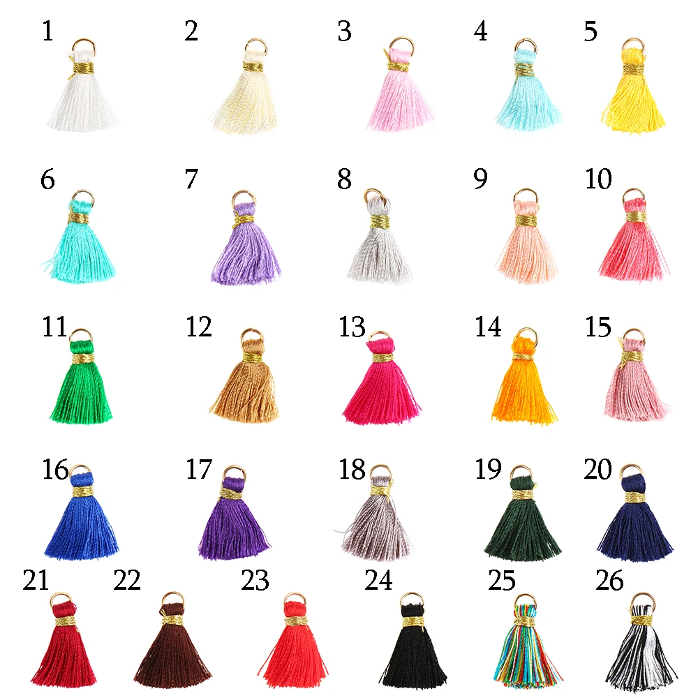 10 шт. мини шелковые кисточки DIY серьги делая висячие украшения ремесла одежды