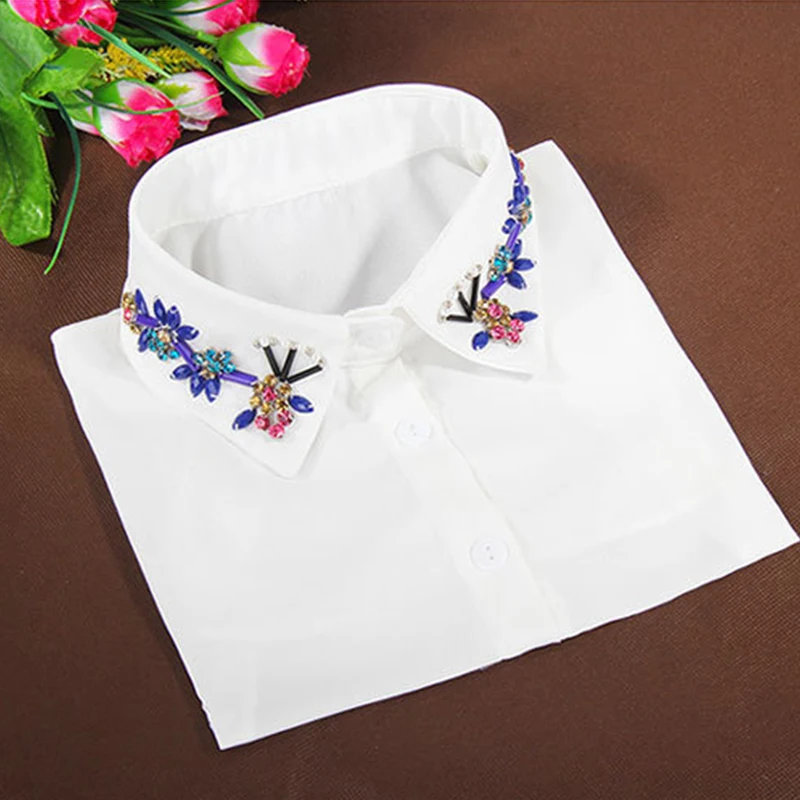 

Linbaiway 2022 шифоновая модель женской рубашки съемный ложный воротник с лацканами эластичный воротник галстук искусственный воротник галстук