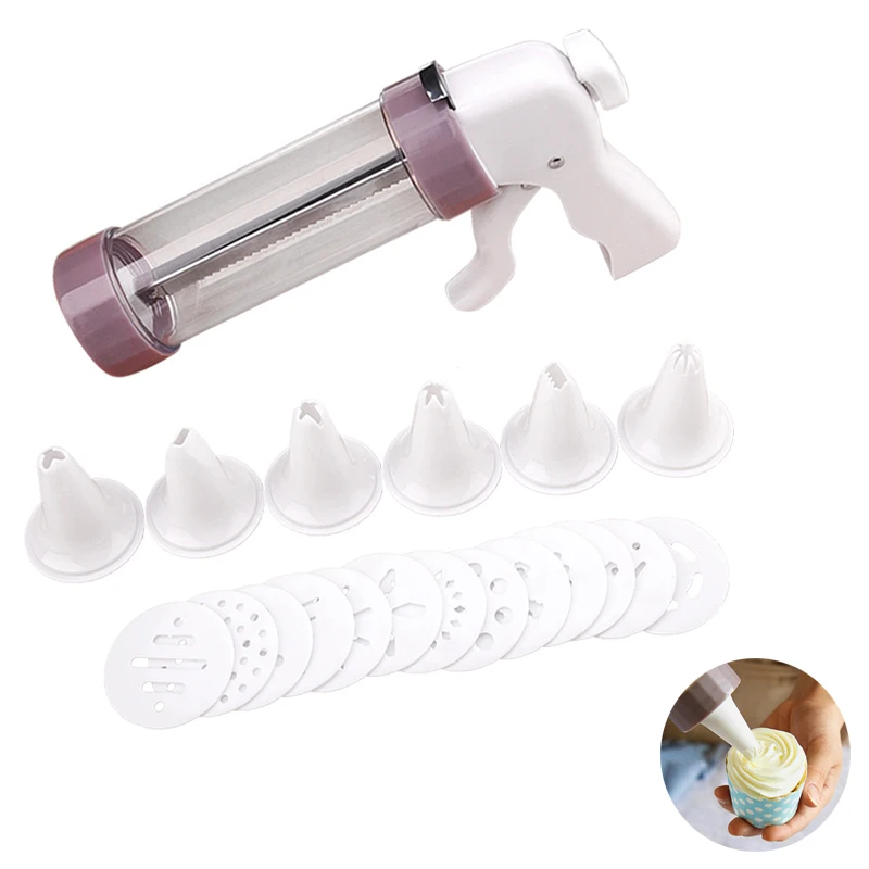 

Cake Cream Decorating Gun Set Stainless Steel Cookie Biscuit Pastry Syringe Nozzles Dessert Decorators Kitchen Baking Tools