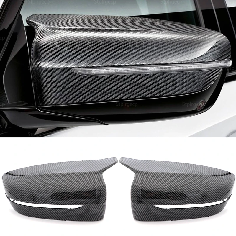 

Carbon Fiber Look Rearview Mirror Caps Side Horn Shape Cover For BMW 4 5 7 8 Series G11 G12 G14 G15 G16 G22 G23 G24 G30 G31 G38