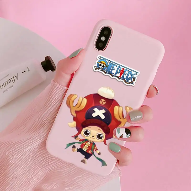 

One Piece Japan Anime Luffy Roronoa Zoro Phone Case Candy Color Pink for iPhone 11 pro XS MAX 8 7 6 6S Plus X 5S SE 2020 XR