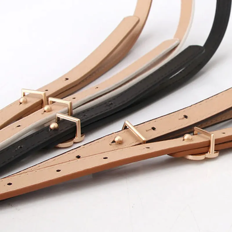 

Fashion Harajuku Women Punk Leather Belt Adjustable Gold Heart Buckle Eyelet Leather Waistband For Jeans Dress Thin Female Belts