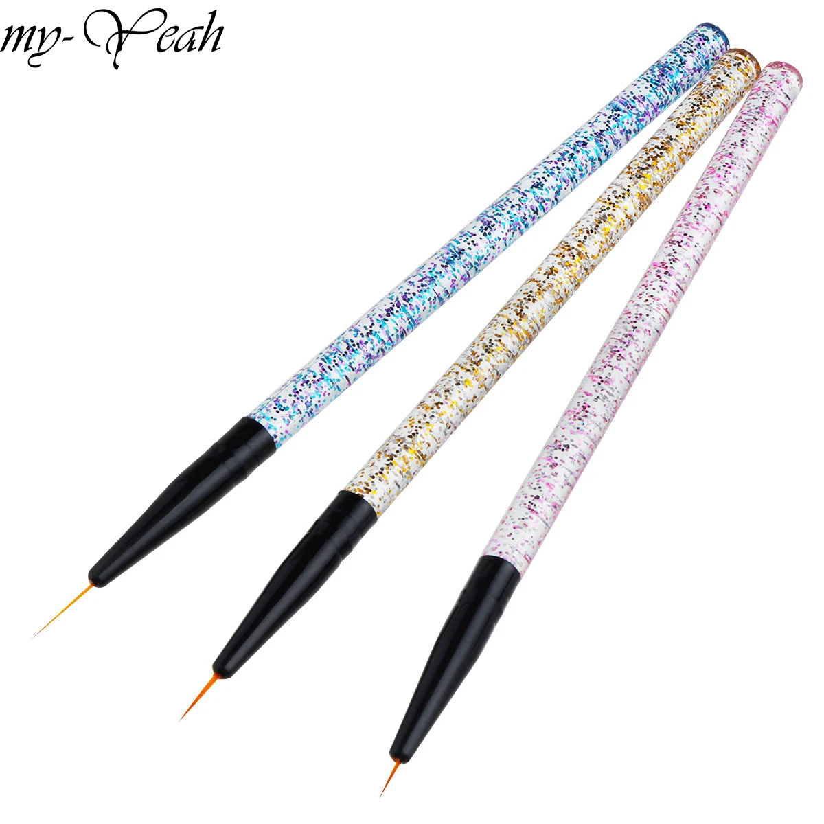 3 шт./компл. нейл-арта с акриловыми ручками Французский цветок линии полоски