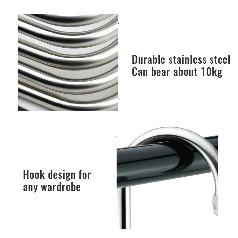 

5 layers Stainless Steel Clothes Hangers S Shape Pants Storage Hangers Clothes Storage Rack Multilayer Storage Cloth Hanger