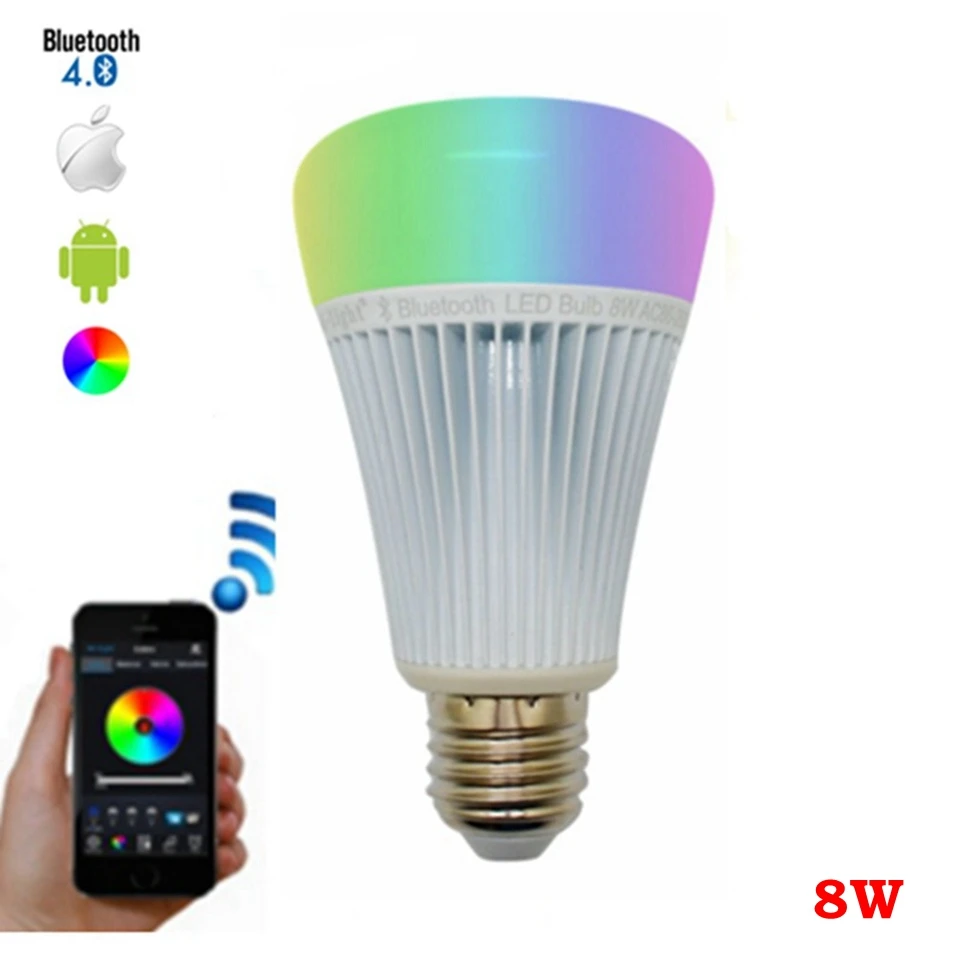 Mi светильник Bluetooth RGBW 4 0 смарт-лампа E27 5 W 8W AC86-265V полный Цвет лампада смартфон