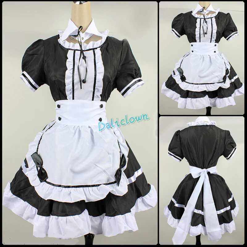 Сексуальный костюм французской горничной милое готическое платье в стиле Лолиты