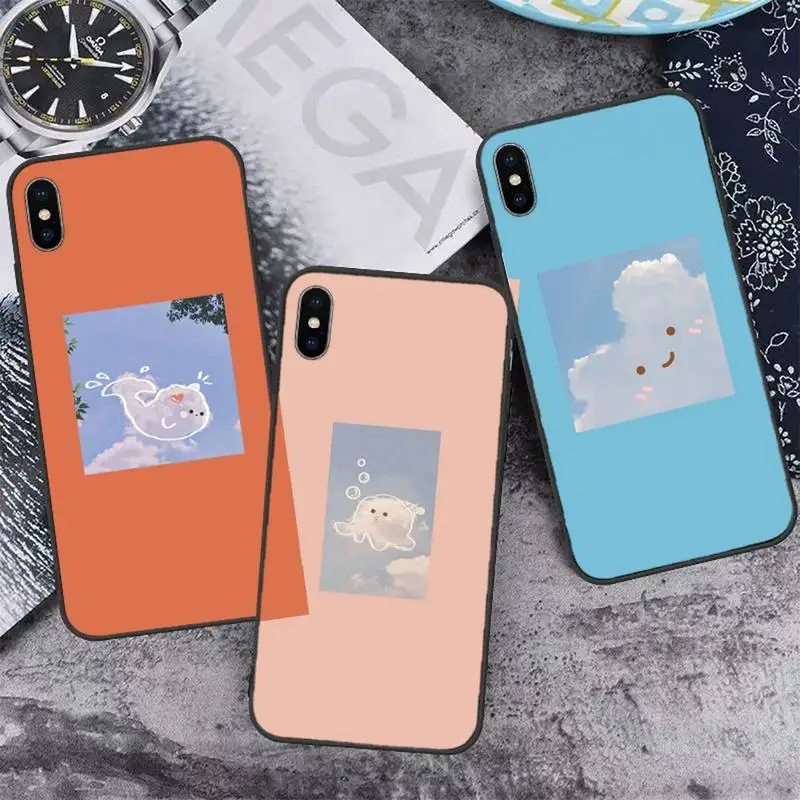 

Cartoon clouds Phone Case for iPhone 13 12 11 mini pro XS MAX 8 7 6 6S Plus X 5S SE 2020 XR
