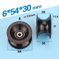 65430mm 25mm diameter track groove u roller plastic 636 stainless steel bearing pulley plastic guide wheel