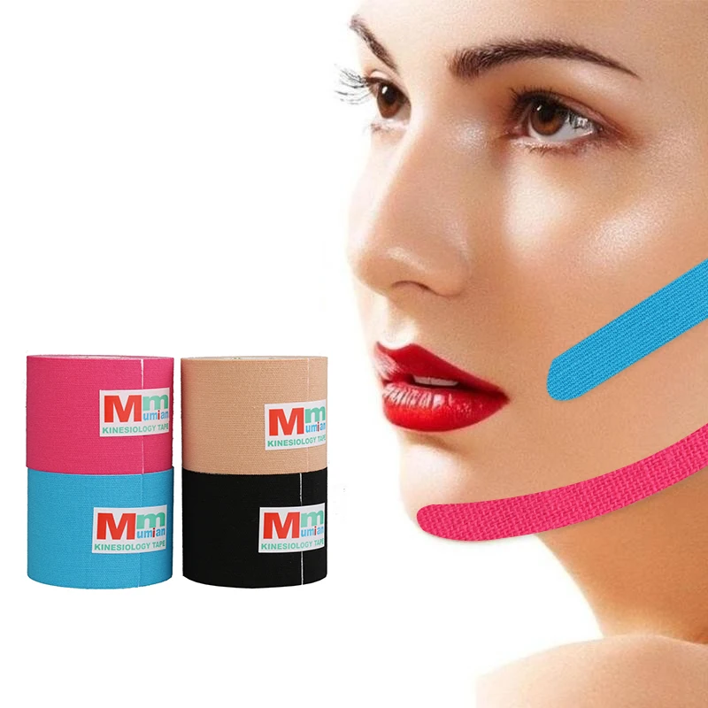 

Кинезиологическая лента для лица, V-образной линии и шеи, области вокруг глаз, подтягивающая лента для удаления морщин, цвет кожи