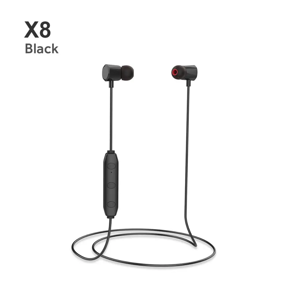 Rockspace беспроводные наушники bluetooth-наушники на шею для Xiaomi iPhone наушники стерео auriculares fone de ouvido с микрофоном - Цвет: Черный