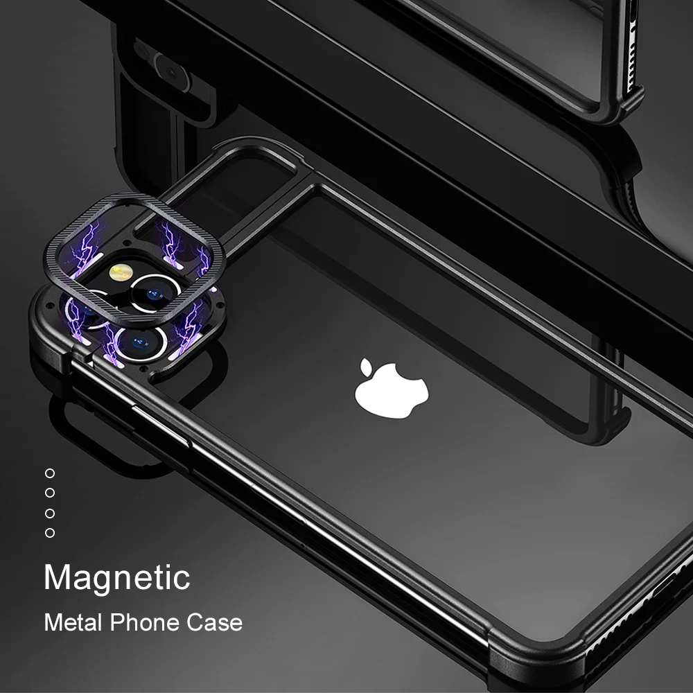 Чехол для телефона с металлической рамкой для Iphone11 11pro, магнитный притяжение, голая машина, защита от падения, чехол для телефона для Iphone11 pro max