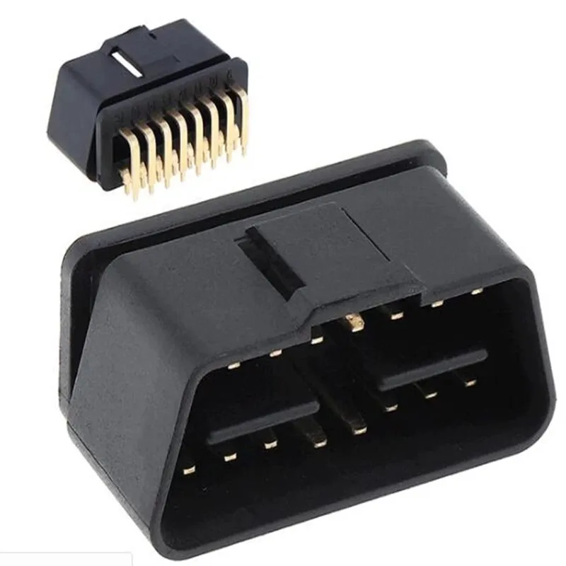 33pcs 16-pin OBD2 connector, 90-degree socket connector, car diagnostic interface in stock enlarge