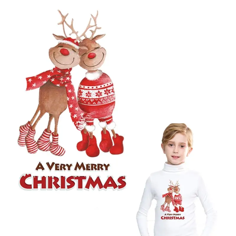

Beautiful Christmas Gift Thermal Stickers On T-shirt DIY A-levels Iron On Transfers For Clothing Cute Design On Clothes Patches