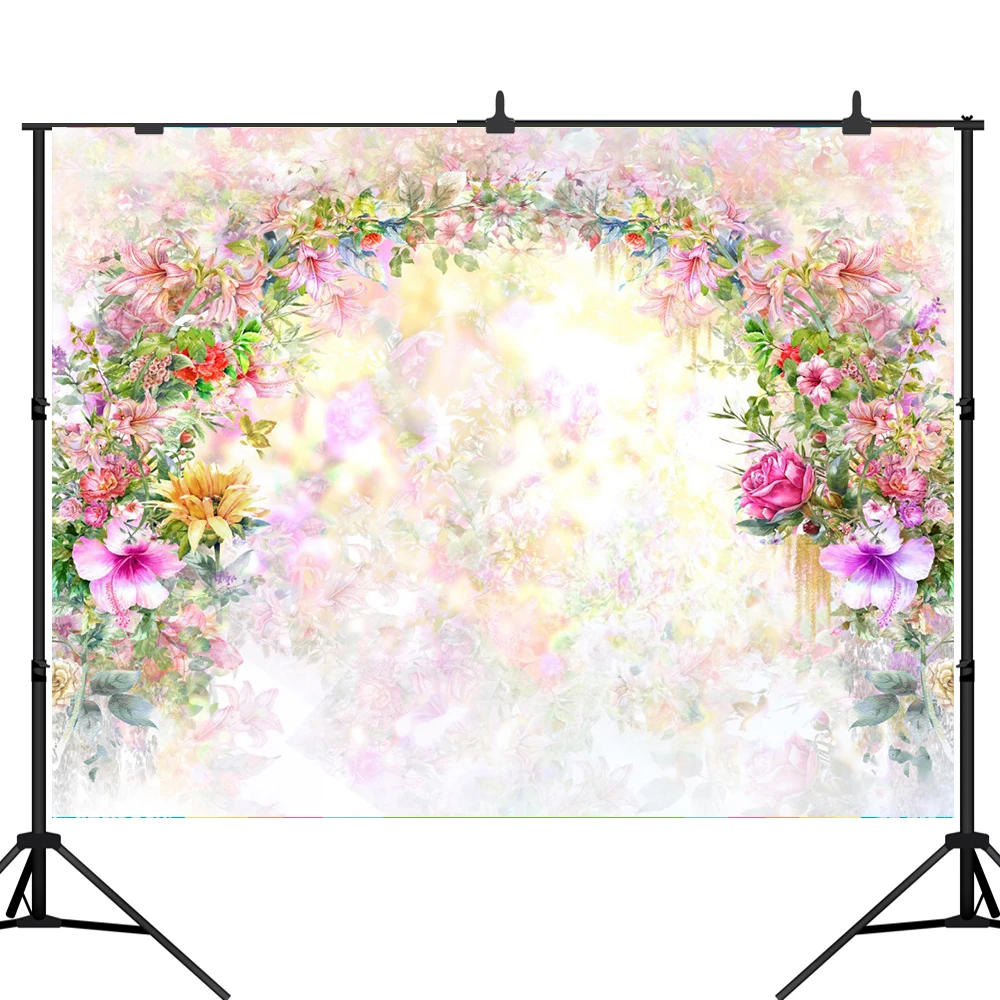 

Виниловые фоны Lyavshi для детской фотосъемки с изображением романтических цветов и арки для свадебвечерние НКИ