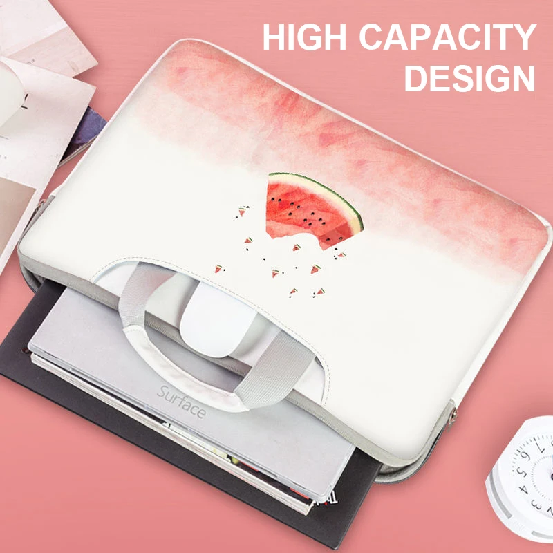 cartoon laptop bag waterproof computer case for macbook air pro 13 14 15 15 6 16 1 pu laptop hand bag for dell hp huawei xiaomi free global shipping