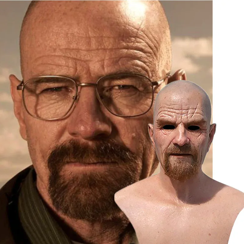 

New Movie Celebrity Latex Mask Breaking Bad Professor Mr. White Realistic Costume Halloween Cosplay Props