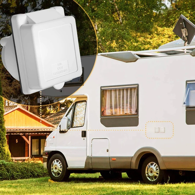

RV Waterproof Power Socket 30A 125V Power Plug with Waterproof Cover Power Adapter for Camper Travel Trailer