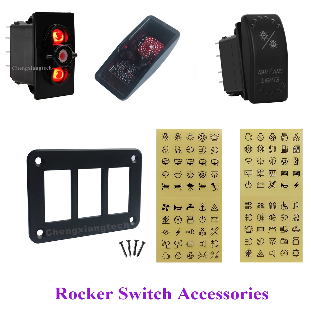 

Red led (On) Off On SPDT Red Led Switch Base 12V 20A 4 Pin Terminals for Auto Off Men Rocker Switch Car Boat Caravan 4x4