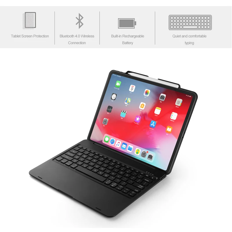 Bluetooth чехол с клавиатурой для iPad pro 12 9 дюйма 2020 и 2018 выпуска 7 цветов беспроводная