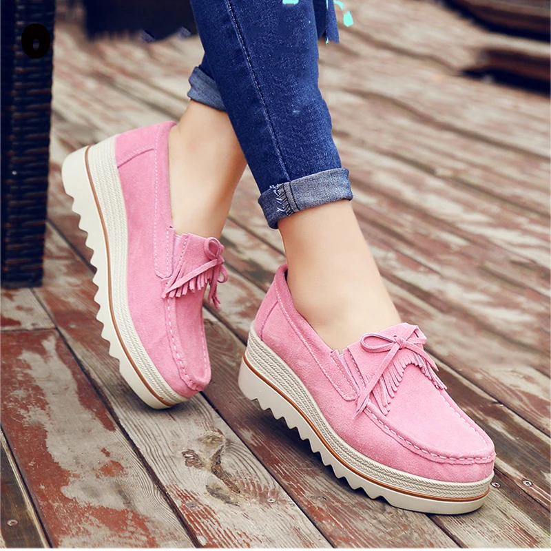 

Women Loafers Shoes Spring Autumn Women Flats Shoes Platform Sneakers Slip on Flats Leather Suede Ladies Loafers Casual Shoes