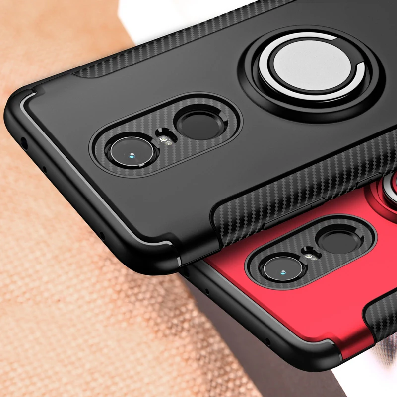 

For Redmi 5 Plus Case Note 5 Pro 5A Prime Hybrid Silicone Armor Metal Finger Ring Holder for Redmi5 Phone Cover