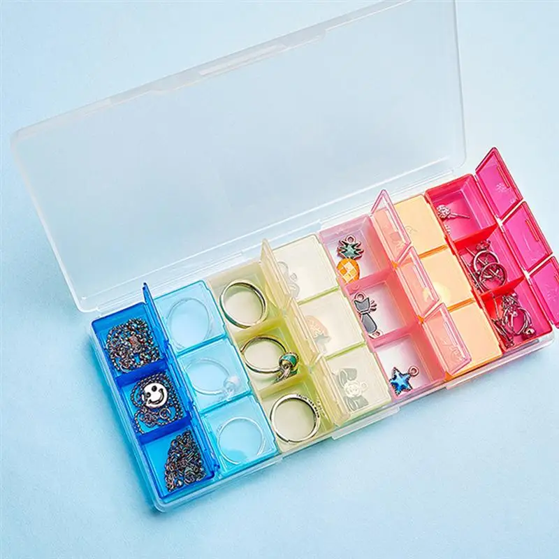 1 шт. 21 коробка для хранения ногтей с блестками серьги кольца Чехол таблеток