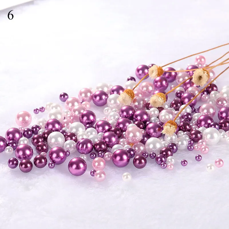 Смешанные цвета радуги круглые отверстия без жемчуга DIY искусственный жемчуг из