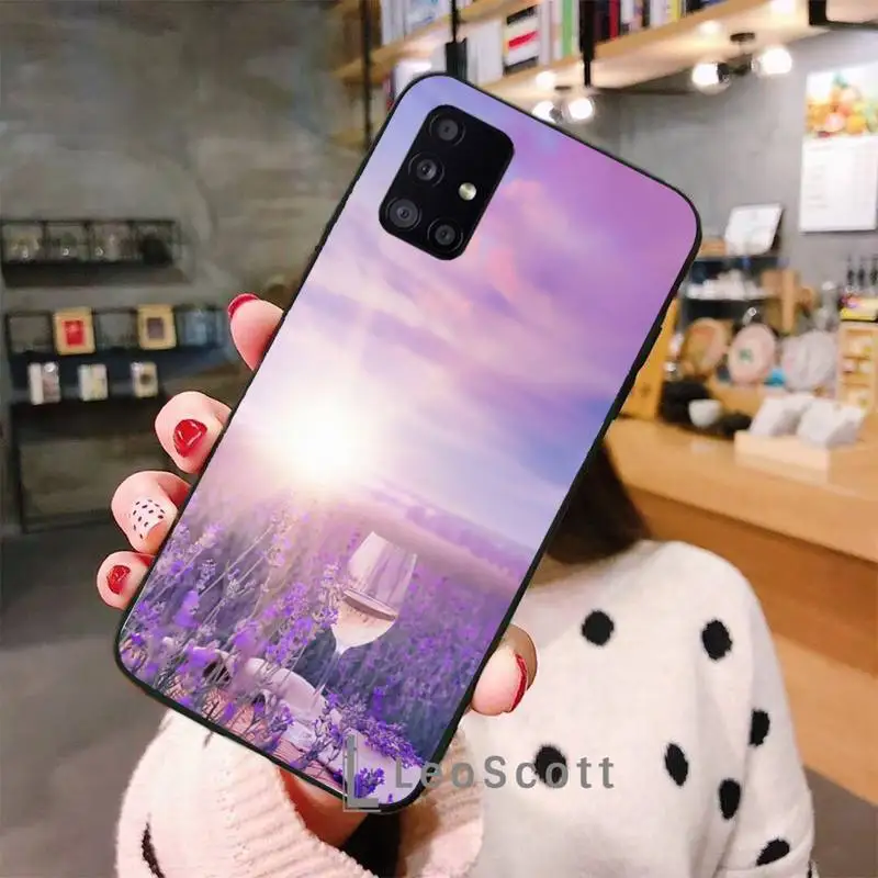 

lavender purple flowers Phone Case For Samsung A50 A51 A52 A71 A31 A21S S8 S9 S10 S20 S21 Plus Fe Ultra