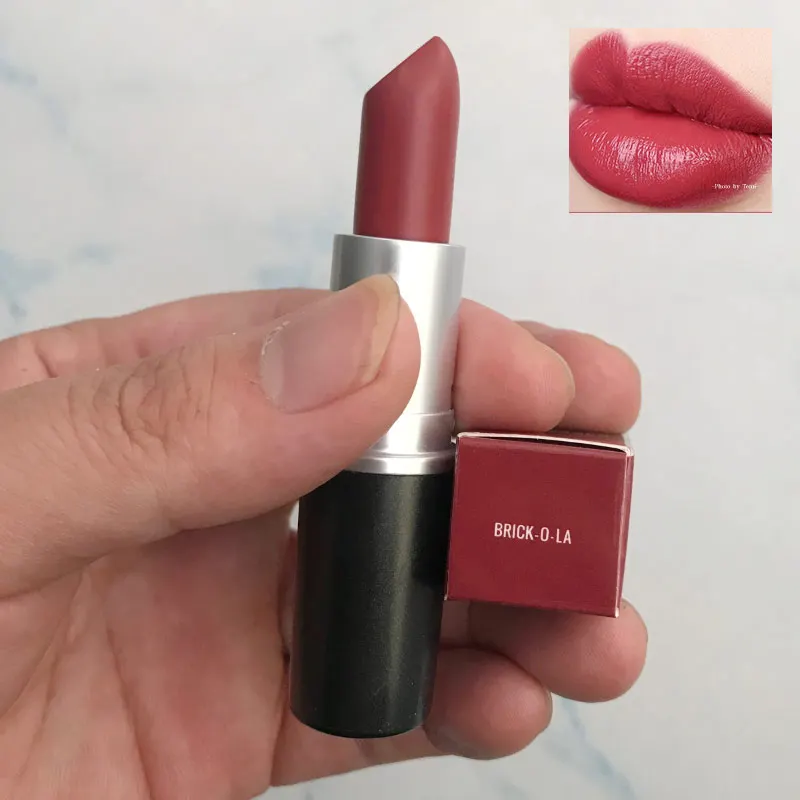 

Top Quality Brand Makeup Red Matte Lipstick Rouge A Levres NET WT./POIDS NET 3g/0.10 US OZ Mocha Twig Chili Lips Cosmetic