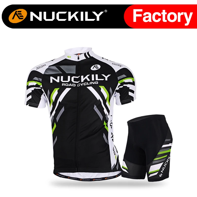 

NUCKILY Men Cycling Jersey Set Reflection Cycling Quick Dry High Elasticity Clothing Short Sleeve MTB Bicycle Padded Shorts Suit
