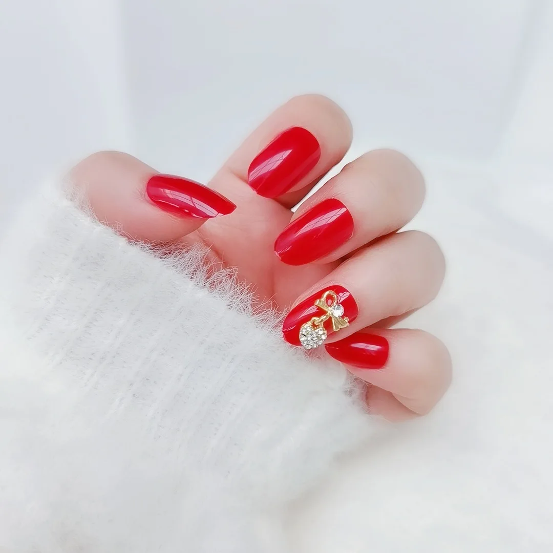 24 шт. короткий пресс для ногтей с цветочным узором|Накладные ногти| |