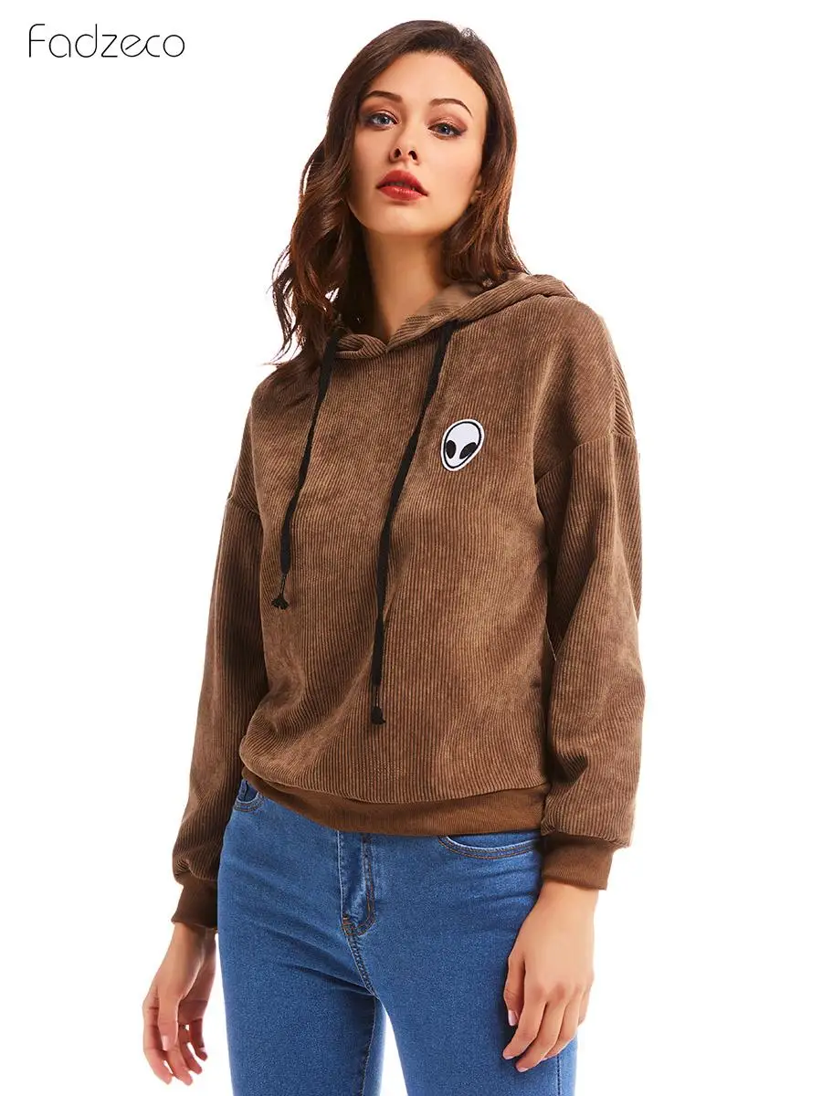 FADZECO 2019 Women Clothing Solid Color Warm Hooded Sweatshirt Casual Fashion Tops | Женская одежда